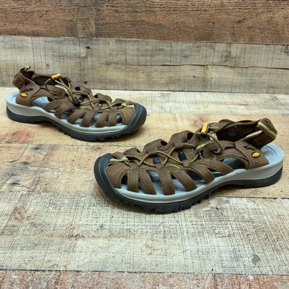 KEEN Sandals Womens Size 9.5 40 Brown Nubuck Fisherman Waterproof Comfort Shoes